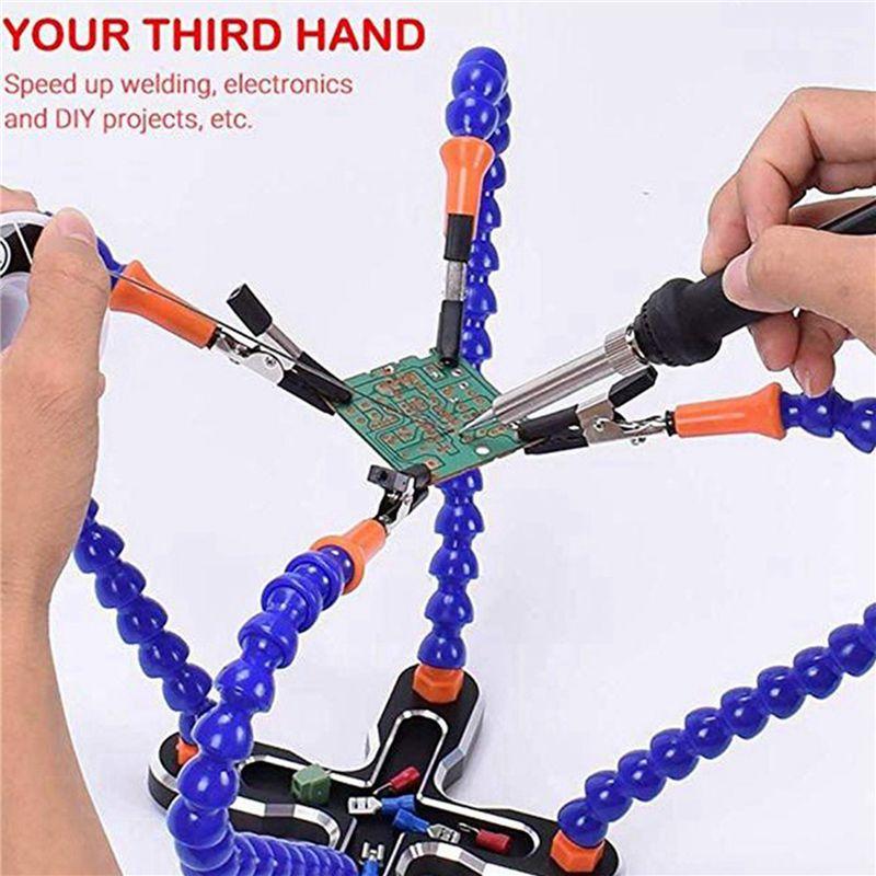 ABUL-2X Diy Soldering Third Hand 4Pc Flexible Arms Welding Helping Stand Repair Holder Tool Soldering Station Aux Arms Tool