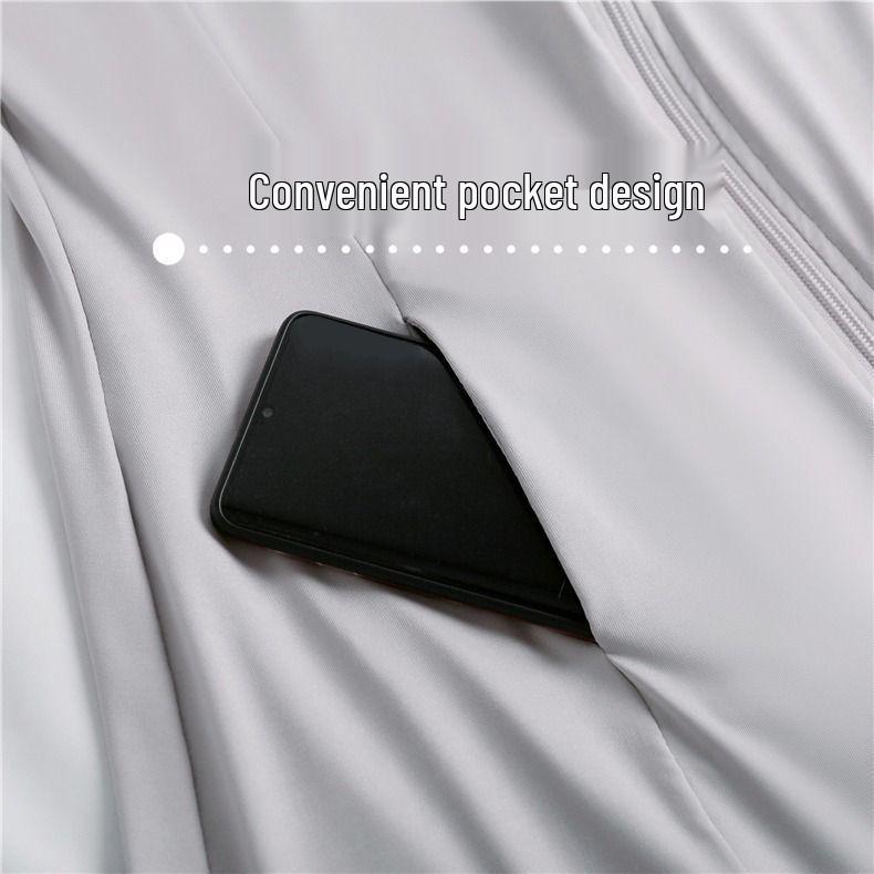 Dámský dlouhý letní kabát z ultra tenkého ledového hedvábí pro ochranu před sluncem