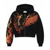 Street Hip Hop Flamme 3D-Druck Reißverschluss Hoodie Lockerer Schnitt Jugend Freizeit Winter Sweatshirt