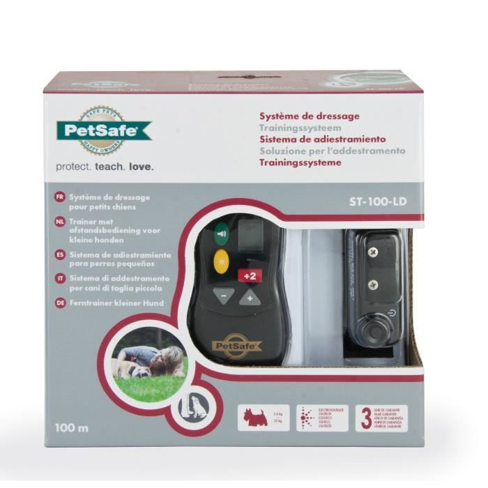 Collier de dressage - petsafe - st-100-ld - pour chiens <25 kg - 100 m - télécommande incluse
