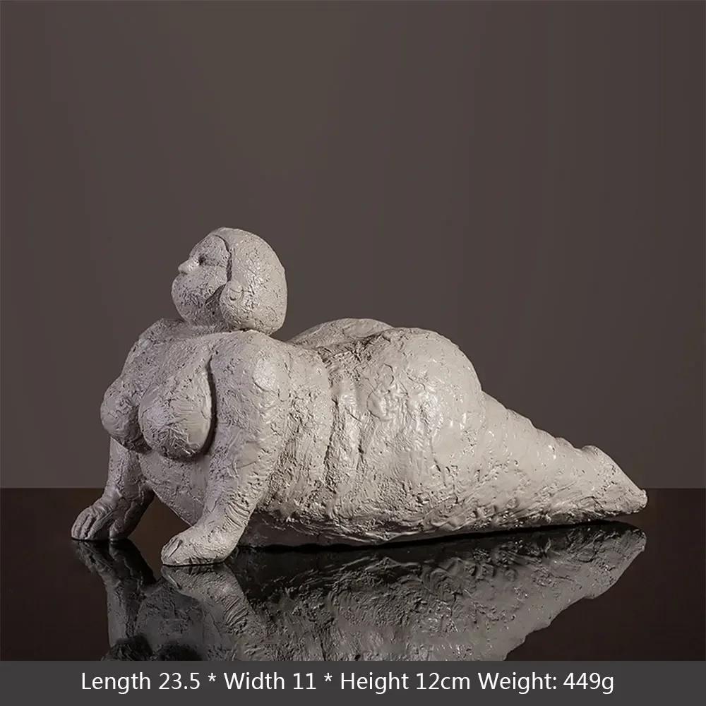 Resin Abstract Fat Lady Yoga Statue Home Decor Decoration Room Figurines Interior Desk Accessories Sculptures Nordic Living