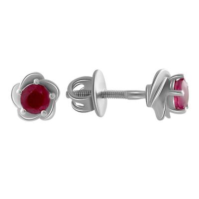 Silver Earrings with Natural Ruby 0.7ct (2064633)