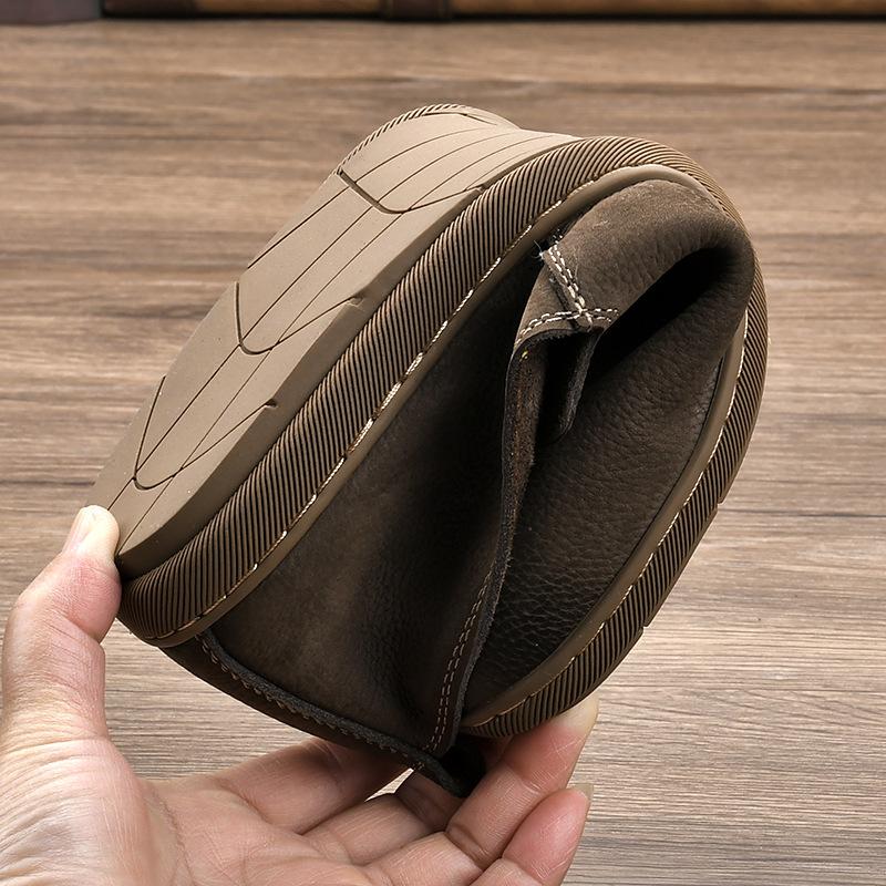 Leather Shoes Without Lining Soft Soled Leather for Lazy Drivers Men's Shoes Made of Genuine Leather Casual Leather Shoes Just One Foot On A Bean