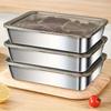 5pcs/set Stainless Steel Food Storage Stainless Steel Square Tray with Lid Box Kitchen Prep Tray Great for Home Parties