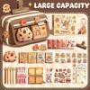 Kawaii Large Capacity Pencil Cases For School Bag Pouch Box 3 Compartments Supply Supplies Girl Boy Kit Cute Stationery Zippers