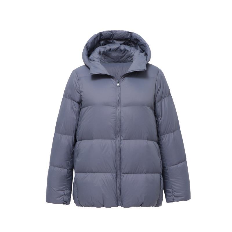 Autumn and winter light down jacket women's white duck down short thickened bread jacket loose hooded jacket
