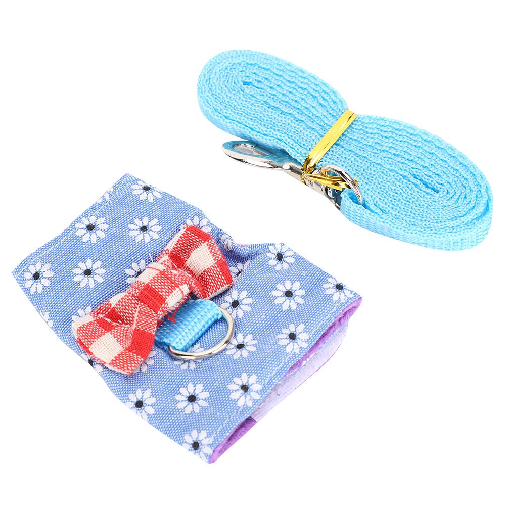 Small Animal Pet Leash Harness Set Breathable Chest Strap Traction Rope for Bunny Hamster Guinea PigXS