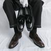 Business Men Formal Shoes Black and Brown Casual Patchwork Fashionable Lofu Shoes Social Shoes Size 38-46 Men Shoes
