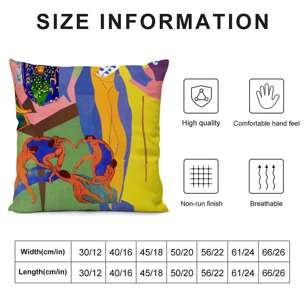 H-Henri M-Matisse Painting Pillow Case Home Double-Sided Printing Short Plush Colorfast Microfiber Cushion Cover
