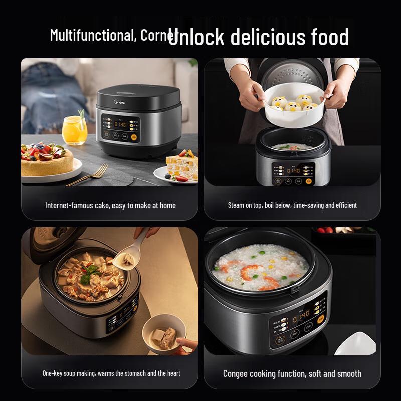 Midea 3L Intelligenter Multifunktions-Reiskocher mit Farbdisplay CN-Stecker (Adapter enthalten)