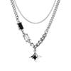 Black Star Choker Necklaces Neck Decoration Stacking  Necklace Double Link Chains Necklace  Women
