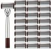 Manual Safety Razor for Men with 8-Layer Blade Head for Smooth Beard Shaving