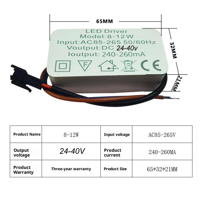 1 bucată 1-3W 3-5W 4-7W 8-12W 12-18W 18-24W Alimentare Driver LED Izolat Tensiune Constantă Reglabilă 260mA Transformator de Iluminat