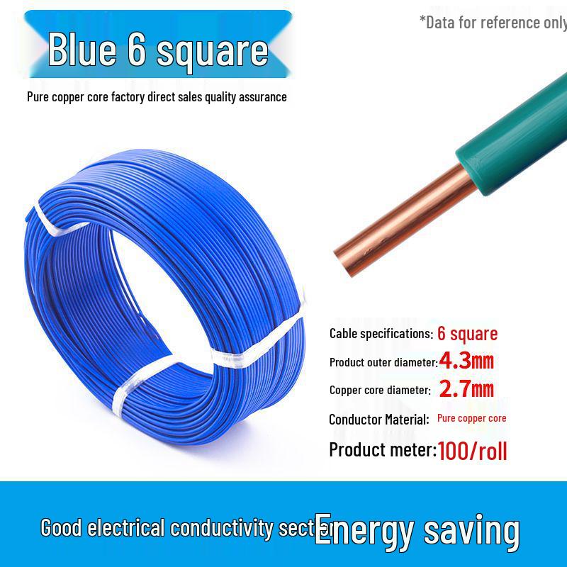 Pure Copper Single Core Electrical Wire, Flame Retardant, 0.5-2.5mm² for Home Decoration