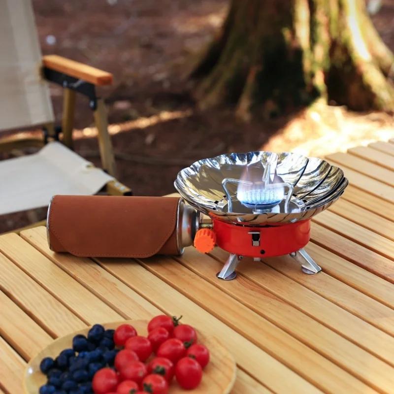 Windproof Outdoor Mini Portable Small Card Stove Picnic Stove Head Stove Mountain Climbing Travel Folding Stove Camping Stove