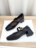 Square head one-word buckle Mary Jane shoes women's shoes 2025 autumn new models with skirts thick high heels and shallow mouth single shoes