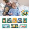 TOXINYUAN Wooden Puzzle Set of 4, Montessori Educational Toy with 8 Types of Vehicle and Animal Puzzles, Ages 3 and Up, Baby, Toddler, Boys, Girls,