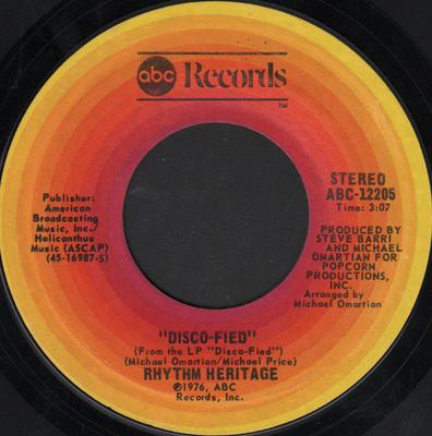 7inch Record RHYTHM HERITAGE - Disco-Fied ABC12205 ABC Records 1976 US Soul/Funk Used