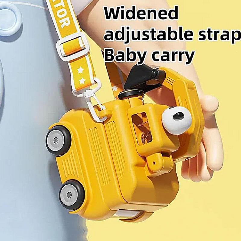 Portable Water Bottles Excavator Shape Kids Water Bottle Funny Hydration Companion With Straw And Strap For Students