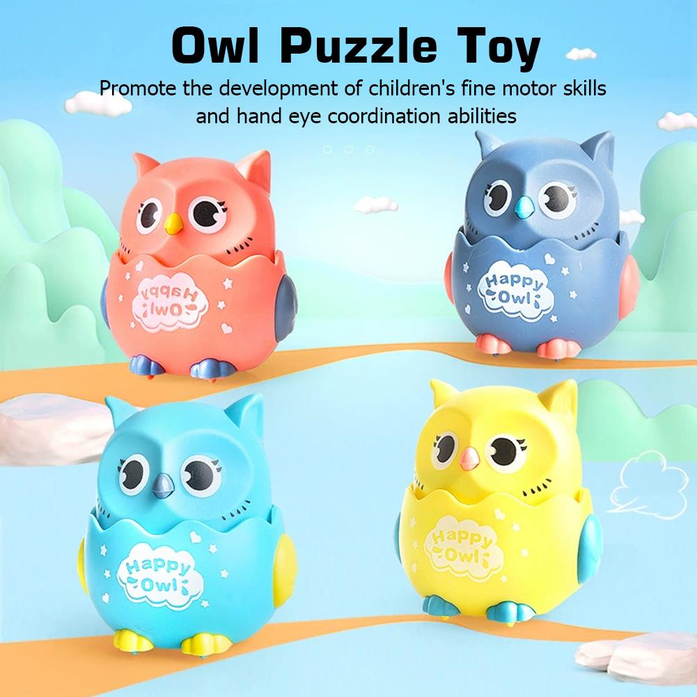 Cute Press-Type Owl Sliding Toy No Battery Required Inertial Power Car Educational Decompression Toy For Children Montessori Toy