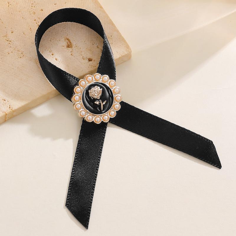 

5Pcs Black Ribbon Brooch Public Welfare Activity Funerals Commemorative Wearing Brooch Badge Brooch Clothing Accessory Pin