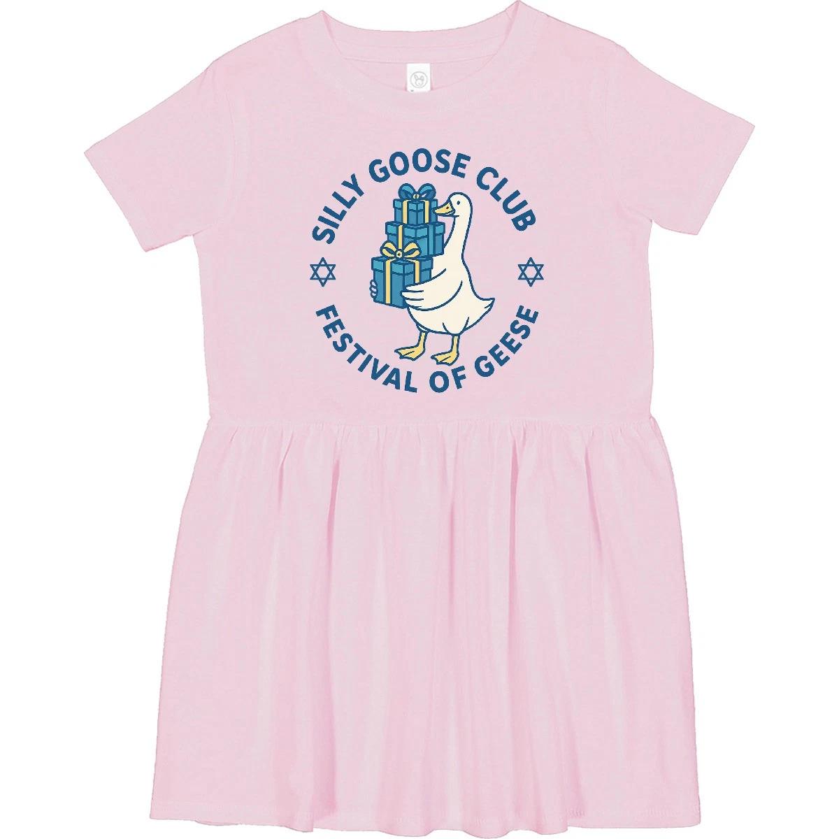 

Inktastic Silly Goose Club Festival Of Geese Toddler Dress Funny Whimsical Shirt 120
