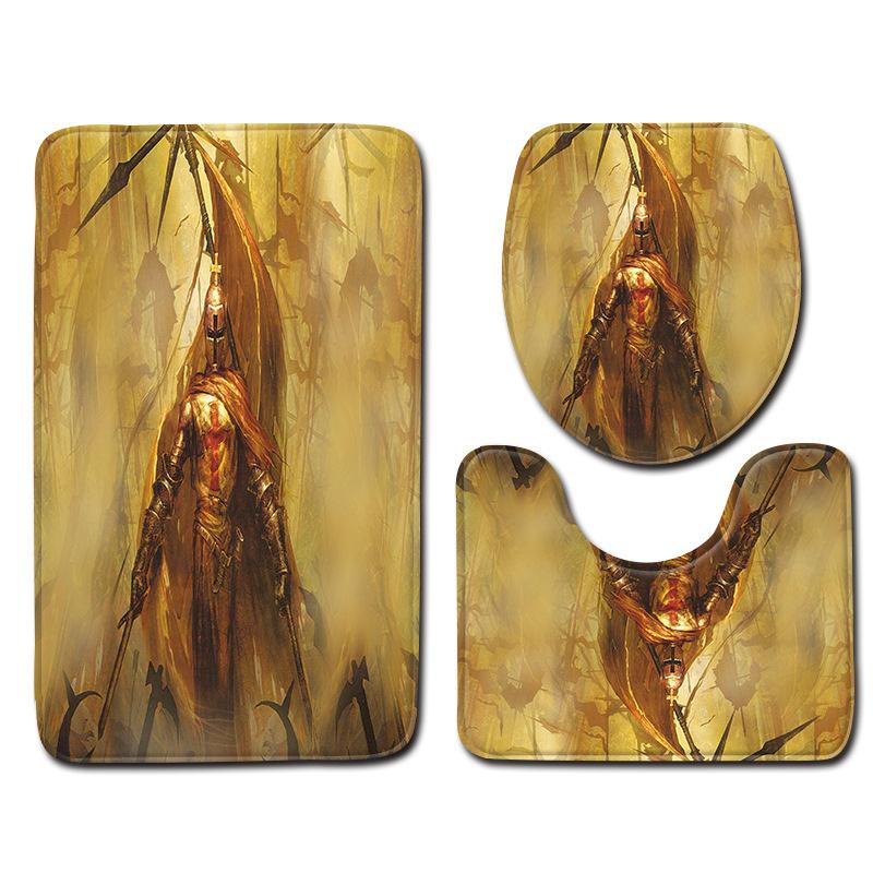 Creative Doormat, Bathroom Floor Mat, Toilet Three-Piece Carpet