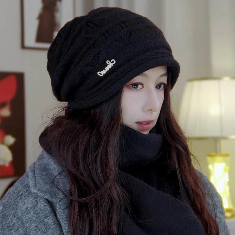 Casual Thick Knit Beanie Hat For Women With Earmuff Protection For Autumn Winter Warmth