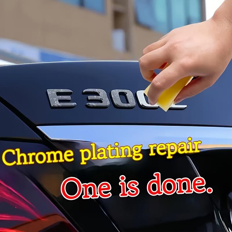 Chrom Nachlackierung Reparaturpaste, Chromoberflächen wiederherstellen, Wartungskit, Polierset für Autoscheiben, Embleme, Lang anhaltender Glanz