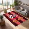 Kansas City Chiefs Crystal Velvet Rug, Custom Name Text Personalized Non‑Slip Floor Mat for Home Decor Gift