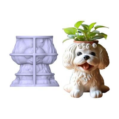 Artistic Silicone Mold For Custom Planters Adorable Dog Shape Stylish Reusable Template Crafting And Gardening Accessory