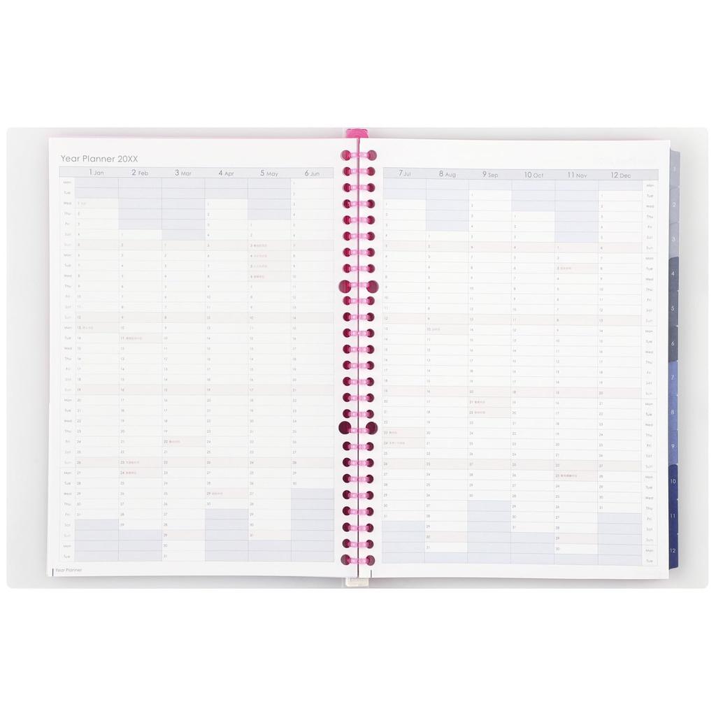 Maruman 2026 Notebook Starts January 2026 Planner, Diary, Monthly, 26-Hole, B5, Pink, FD43-26-08,