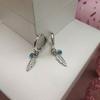 Vente Boucle d'oreille Ton Argent Pour Femmes Boucles d'oreilles Puces Plume Boucles d'oreilles Convient aux Boucles d'oreilles Originales Bijoux Fins JoyasTrendy Puce