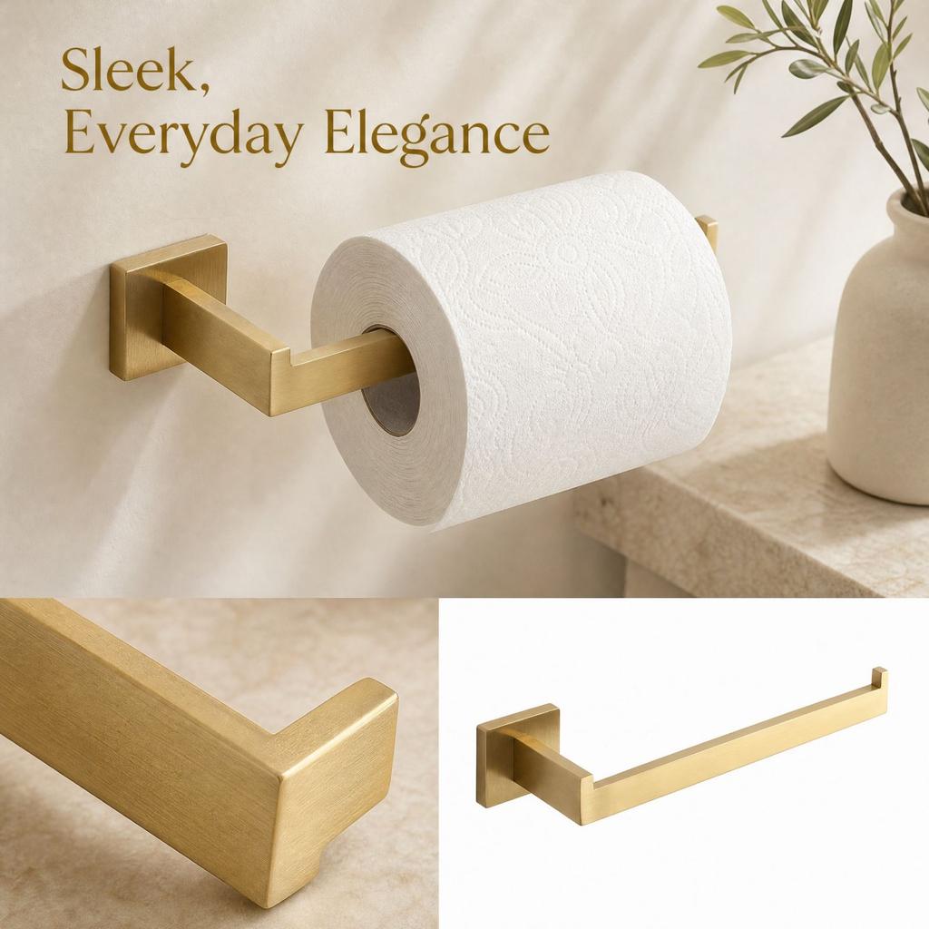 Stainless Long Towel Holder, Square Tube Toilet Stand for Bathroom