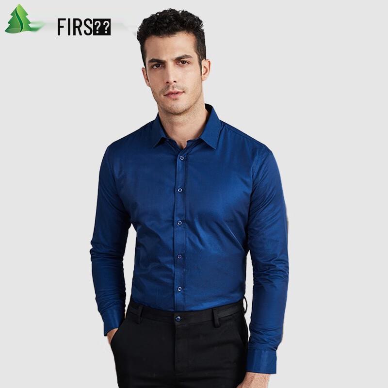 SHANSHAN Men s Slim Fit Velvet-Lined Business Casual Shirt 38