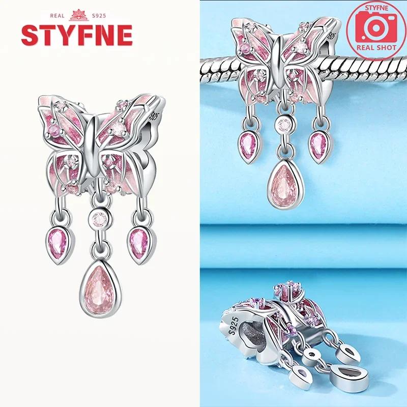 Copper Metal Colorful Butterfly Series Charm Bead Components Shiny Zircon Bead Components Compatible With Authentic Original Bracelet High Quality