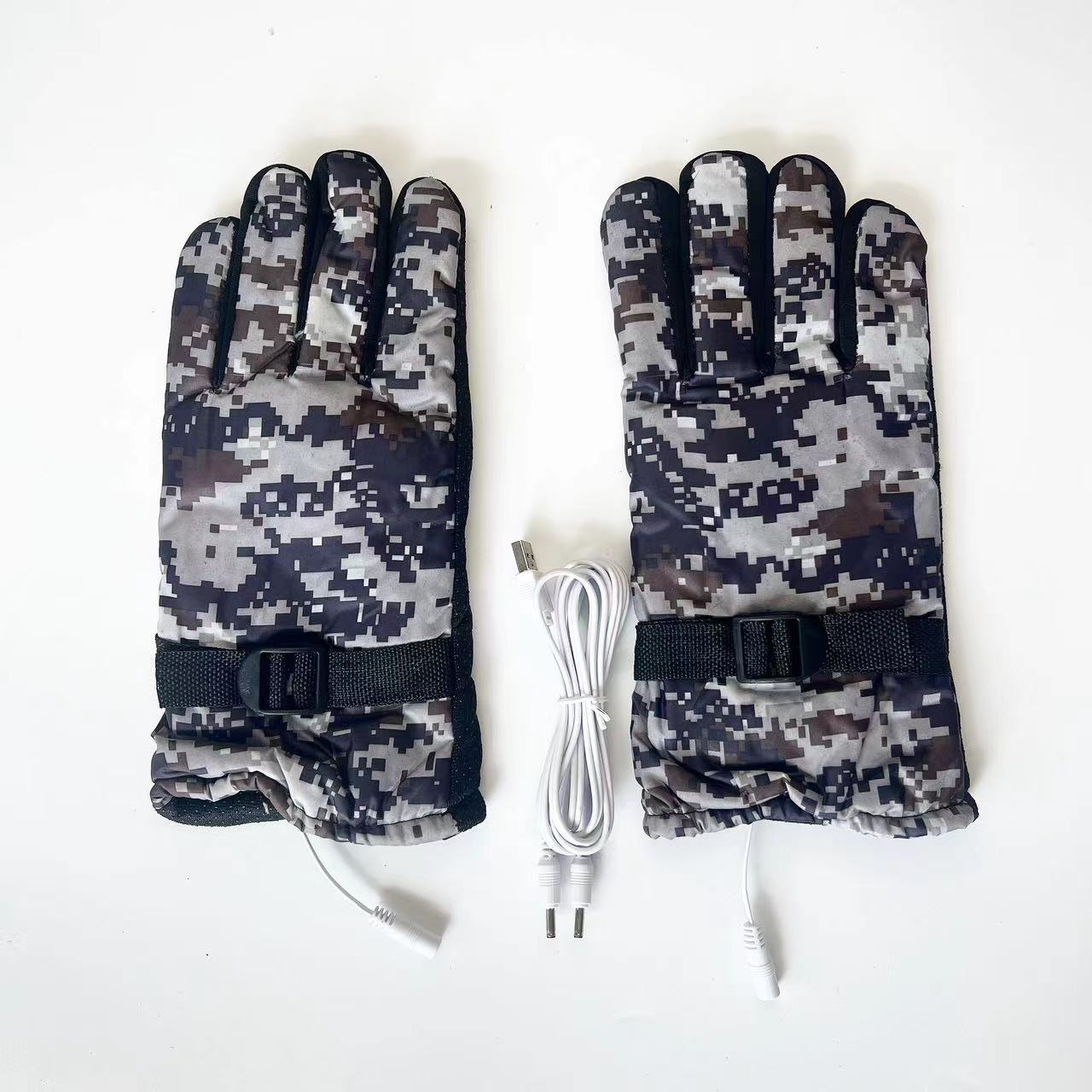 

USB электрические перчатки для обогрева лыж зимние уличные теплые портативные зарядные устройства Power Plus бархатные камуфляжные холодостойкие обогревательные перчатки average size