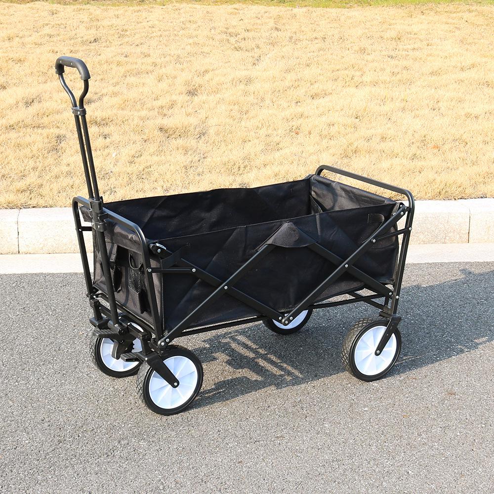 Jiaxin Braked Four-Wheel Trailer: Ideal for Camping, Stalls, Handcart, Campsite, Express Delivery, Outdoor Use.