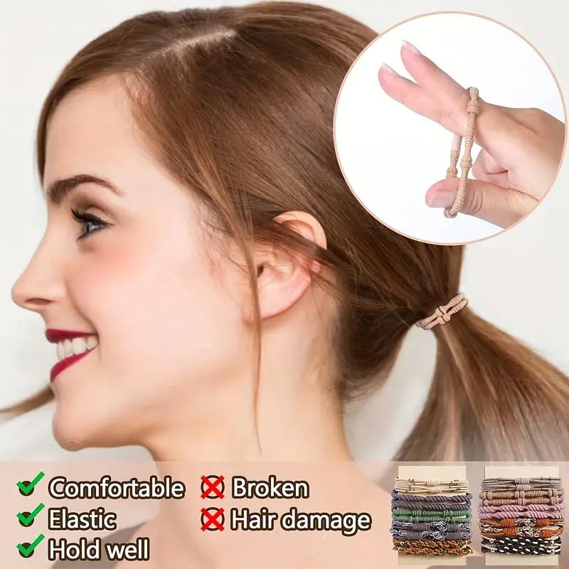 20 pièces Boho cheveux cravates pour femmes tressé cheveux corde Bracelet pour cheveux épais sans couture élastique pour queue de cheval accessoires de cheveux pour femmes filles