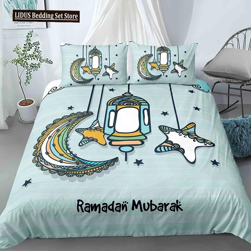 Cartoon Crescent Moon Bedding Set Twin Queen King Size Duvet Cover With Pillowcase Children Bedroom Quilt Cover Set Polyester