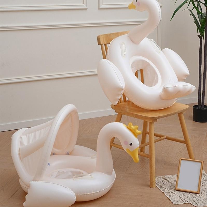 Infant Baby Pool Float Inflatable Swim Rings with Canopies Kids Inflatable Pool Toy Swimming Pool Accessories