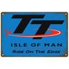 Tt Of Races Poster Vintage Isle of Man Segno di Latta Competizione Motociclistica da Corsa Retrò Placca in Metallo Arrugginito Shabby Decorazione per la Casa