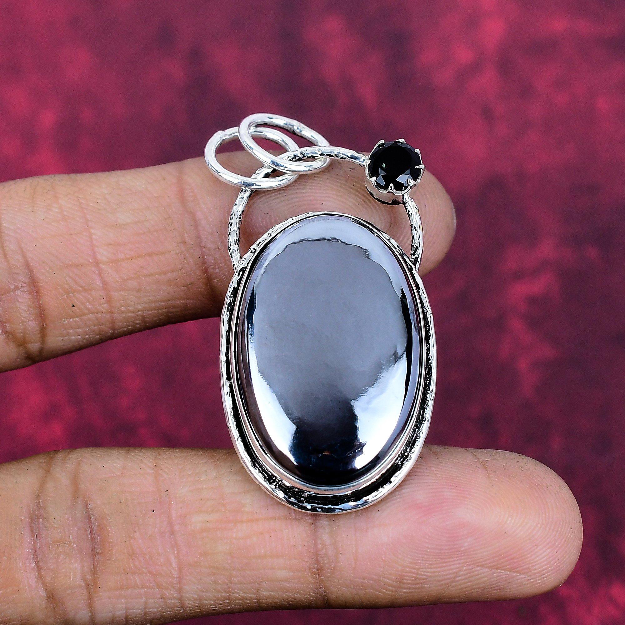 

Украшения из шунгита, Подвеска из стерлингового серебра 925 пробы, Ювелирные изделия ручной работы с драгоценными камнями, Подарки для жены, Совершенно новая подвеска Black