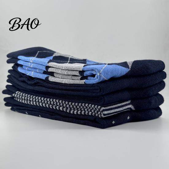 High Quality Workplace Socks Men's Dress Socks, Comfortable Crew Sock, Solid, Striped, Argyle, Dotted Polyester Cotton Blend Long Large Size Business
