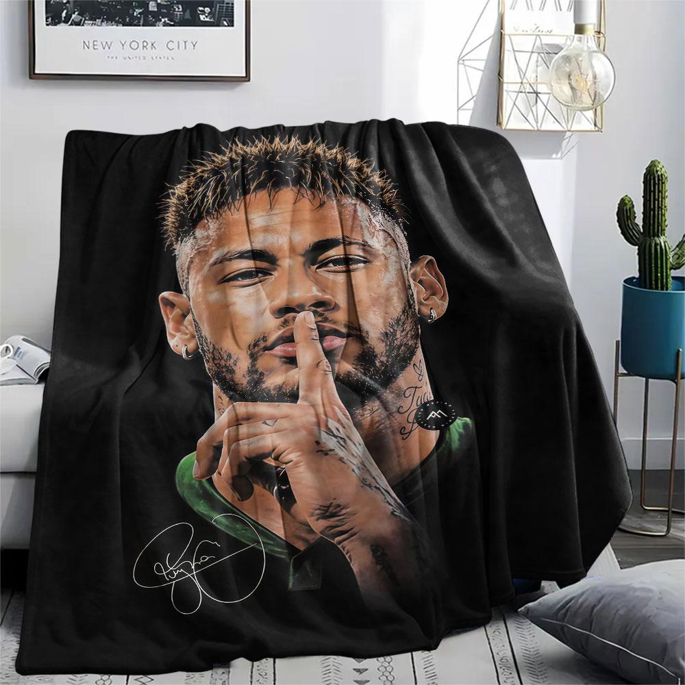 1PC Neymar Patterned Flannel Blanket Suitable For All Seasons for Home Decor Warmth and Comfort Gifts Holiday Present