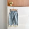 Girls' Sweet Korean Style Lace-Trim Elastic Waist Jeans