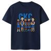 Stylish Casual White Cotton T-Shirt with OKC Thunder Team’s Cute Cartoon Starting Five Lineup Print Women And Men T-shirts