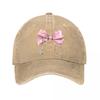 Pink Rhinestone Bow Stethoscope Nurse Medical Fashion Washed Baseball Cap Outdoor For Womens Unisex FeUnisex