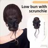 Elegant Synthetic Hair Bun Headband Scrunchie Flower Bun Head Wig  Daily Use