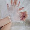 Beautiful Mesh Pearl Short Bridal Dress Lace Fake Sleeves Wedding Decoration Cuffs Pography Props Accessories